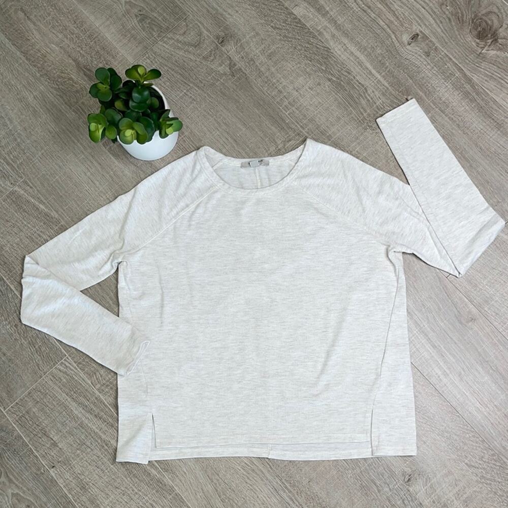 ALL SAINTS Light Heather Beige Cream Crew Neck Long Sleeve Shirt Women’s Small